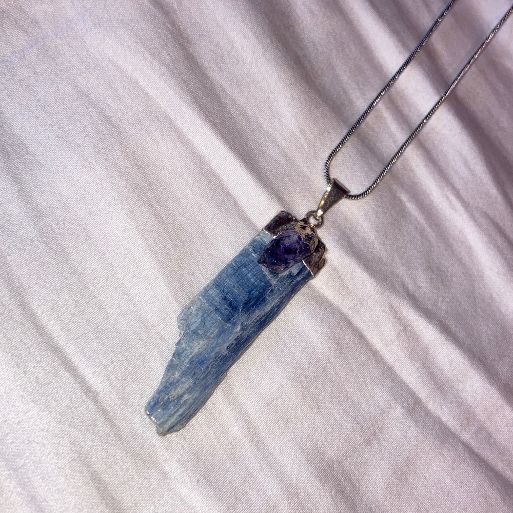Blue kyanite chakra necklace